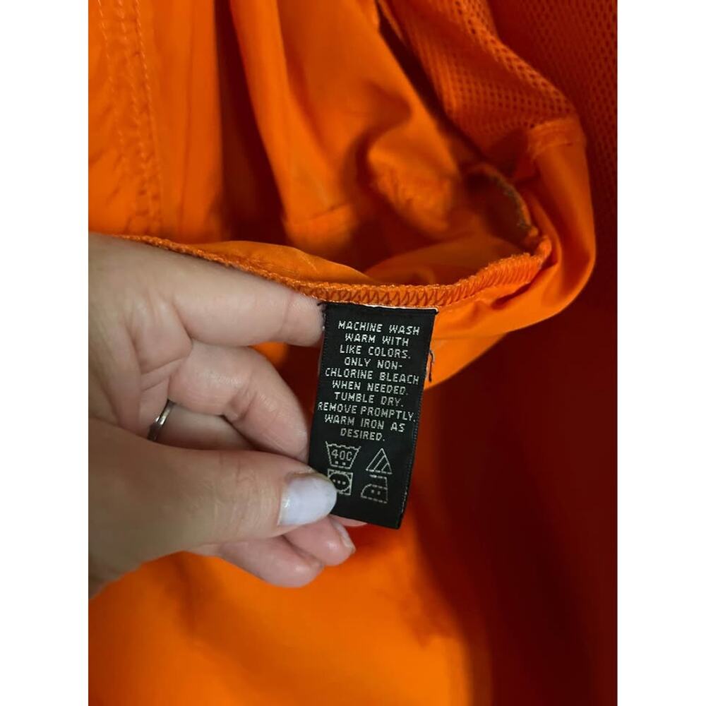 Vintage 90s Y2K Eddie Bauer Windbreaker Jacket Orange Medium Gorp Granola Coat - Picture 11 of 12